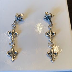 Lagos vintage caviar fleur de lis S/S earring